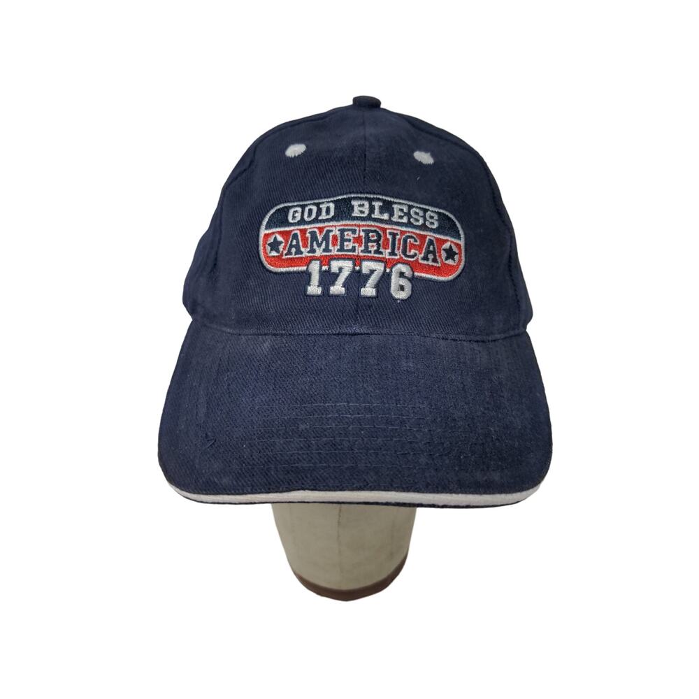 Crossroads God Bless America In God We Trust Patriotic Slideback Hat OSFA Blue
